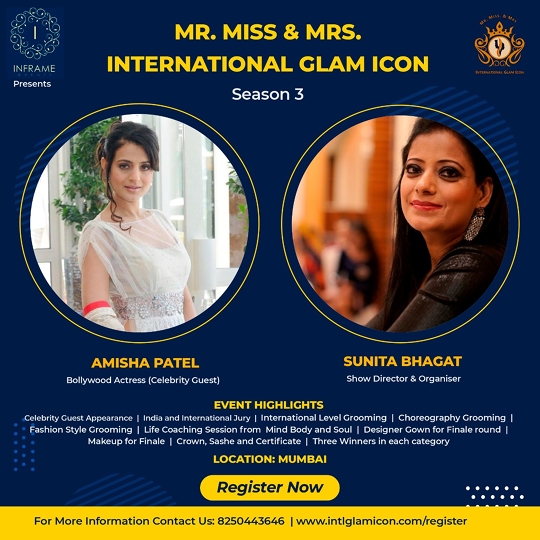 Mr – Miss – Mrs International Glam Icon Season 3 Finale To Be Held In Mumbai At Radisson On 9 November 2022